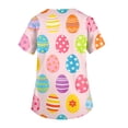 thumbnail image 4 of Women's V-Neck Short Sleeve Easter Bunny Print Scrub Tops - Medical Workwear for Easter & Daily Shift, 4 of 5