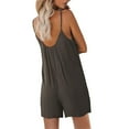 thumbnail image 5 of gakvbuo Jumpsuits For Women Summmer Dressy Wedding Women's Casual Jumpsuit Summer Sleeveless Jumpsuit Loose Shorts Jumpsuit Belt Pocket, 5 of 8