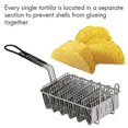 thumbnail image 3 of Taco Fry Basket, Taco Shell Fryer, Holds 6 Shells Fryer Taco Holder Basket with Grip Handle silver, 3 of 5