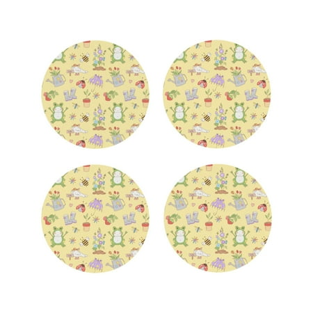 

Tideii Frog Bee for Leather Coasters 4 Pieces Anti-fouling and Anti-scalding Decorative Coasters Suitable for Restaurants Kitchens Coffee Shops-Round Shape