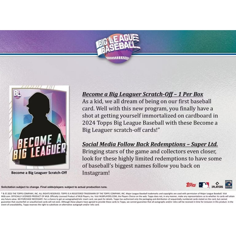 2023 Topps Big League Baseball Factory Sealed Hobby Box - Walmart.com
