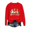 thumbnail image 7 of Oksale Christmas Chickens Sweatshirt for Women Xmas Holiday Sweatshirts Loose Long Sleeve Pullover for Family Red S, 7 of 7