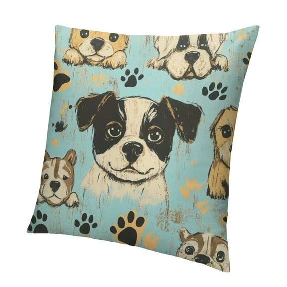 Patifu Cute Dog Head Pillow Cases Pillow Covers Pillow Protector Standard Queen Size, Soft,with Zipper Pillow Case 12x12in