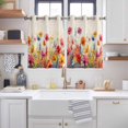 thumbnail image 2 of Pastoral Botanical Kitchen Curtains Short 45 Inch Length, Watercolor Spring Summer Flowers Rustic Grommet Top Bedroom Living Room Curtains, Light Filtering Cafe Curtain Drapes 2 Panels Set 84''x45'', 2 of 9