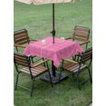 thumbnail image 4 of Outdoor Tablecloth with Umbrella Hole for Patio/Picnic/Party/Camping, Love Heart Leaves Waterproof Table Cloth Square Cover Washable, Simple Line Art Botanical Pink (54"x 54"), 4 of 9