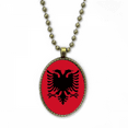 thumbnail image 1 of Albania National Flag Europe Country Necklace Vintage Chain Bead Pendant Jewelry Collection, 1 of 3