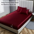 thumbnail image 4 of ANMINY Satin Sheets Twin 5-Pieces Silk Sheets Bed Sheet Set Deep Pocket Bed Flat Fitted Sheet, 4 of 7