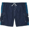 thumbnail image 2 of Falcon Bay Big Men's Striped Cargo Swim Trunks 3XL Navy #567B, 2 of 4
