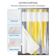 thumbnail image 2 of No Hook Cloth Fabric Shower Curtain with Snap in Liner, Yellow Gray White Waterproof Shower Curtains Set with See Through Top Window, Farmhouse Gradient Abstract Art Bath Curtains Shower 72"x84", 2 of 6