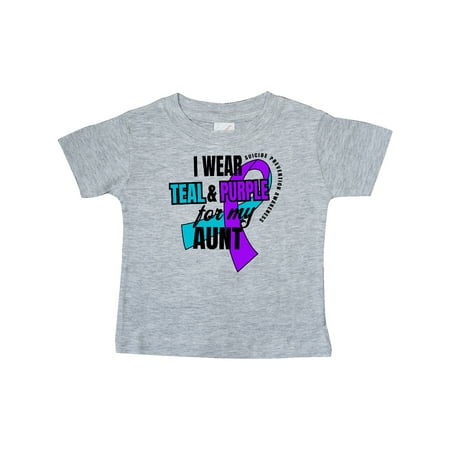 

Inktastic Suicide Prevention I Wear Teal and Purple for My Aunt Gift Baby Boy or Baby Girl T-Shirt