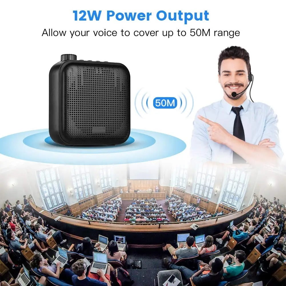 Portable Voice Amplifier Megaphone Mini Speaker with Microphone Rechargeable Ultralight ,True Acoustic Power Amplifier