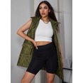 thumbnail image 5 of Eilly Bazar Army Green Puffer Vest Coat for Women Sleeveless Female Flap Pocket Zip Up Coat M, 5 of 5