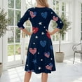thumbnail image 7 of BOMYJESK Women's 250th Anniversary USA Flag Floral Maxi Dress 4th July 2026 Summer Dresses Independence Day Art Print Midi Dresses Casual American Flag Floral Party Apparel Black 3XL, 7 of 7