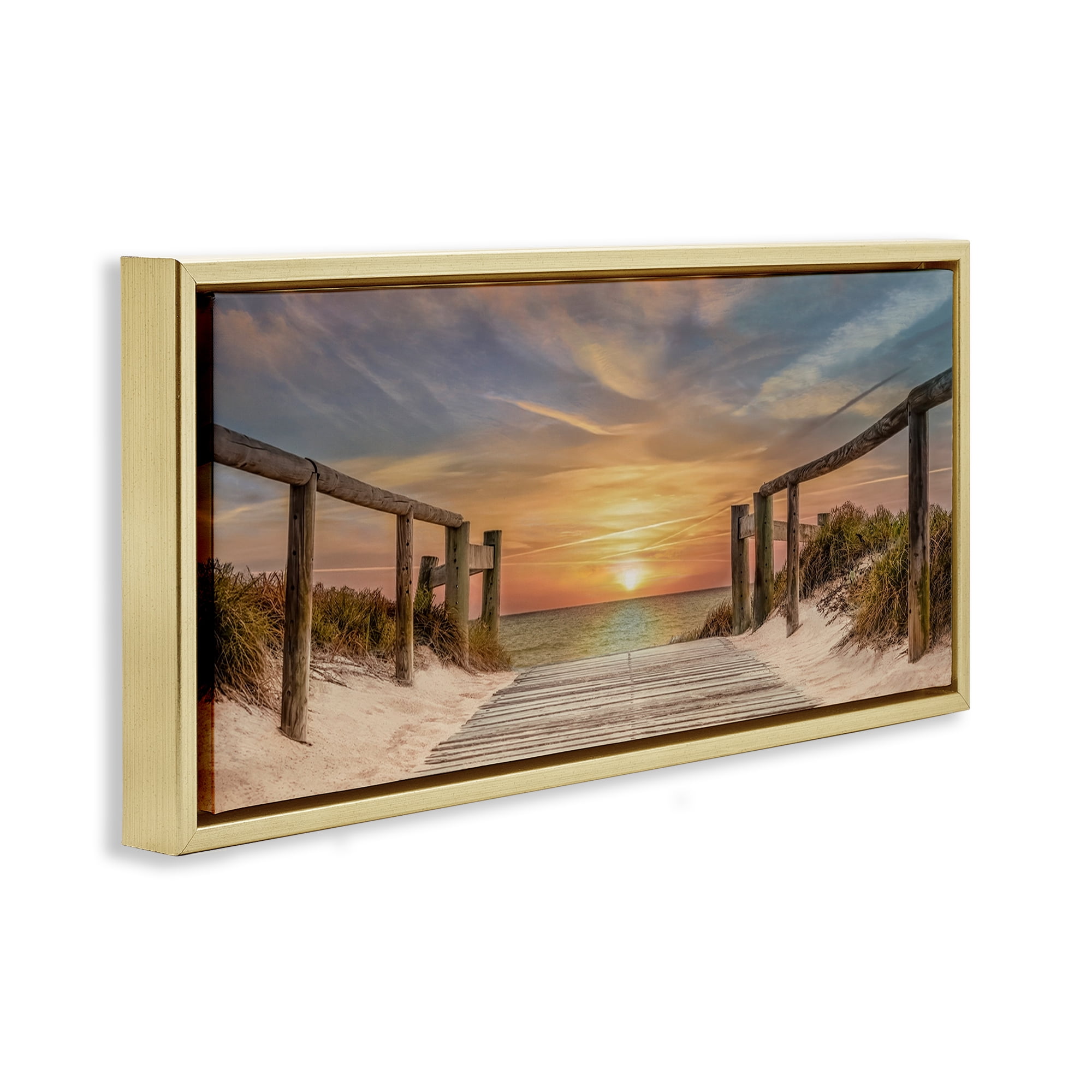 Stupell Industries Pathway To Sunset Gold Framed Floater Canvas Wall Art, design by Mike Caliascibetta