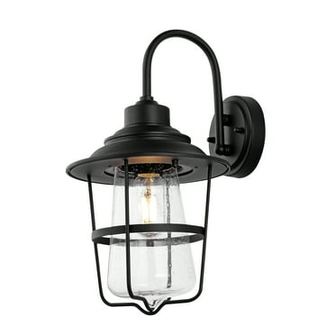 SAFAVIEH Penber LED Black Metal Wall Sconce with Clear Shade, Set of 2