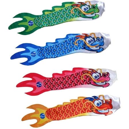 4PCS Chinese Dragon Windsock, Wind Streamer, Camping Spinner, Hanging ...