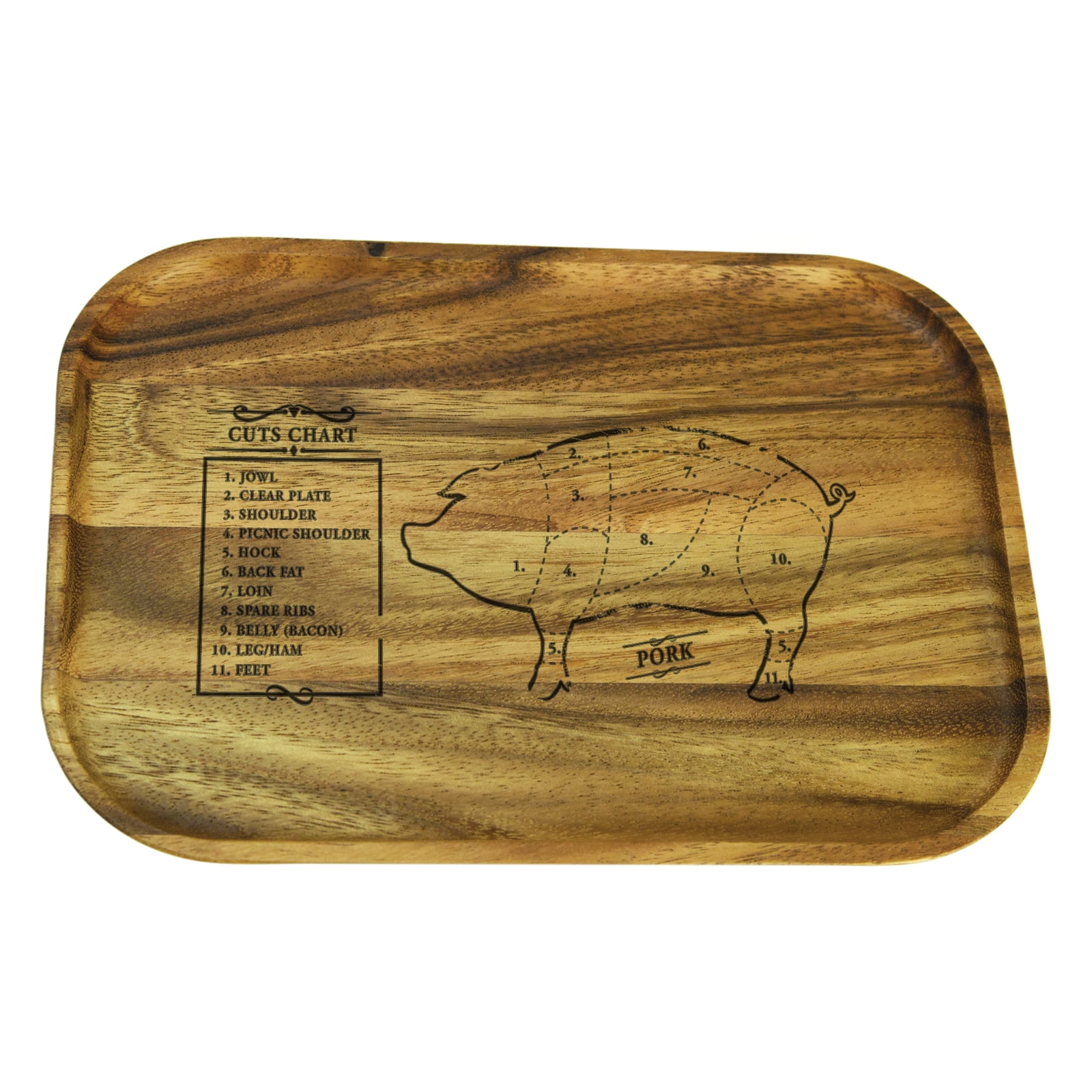 Pig shaped Solid Wood 17"long Wooden plate slicing board Carved  Tray