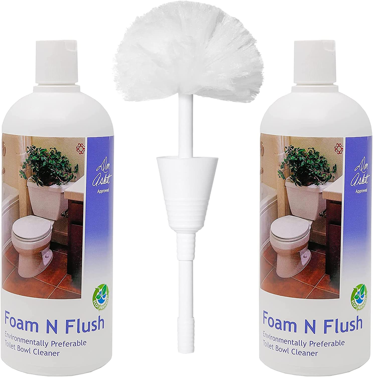 Johnny Mop & Foam N Flush Toilet Bowl Cleaner (32 Oz Bottle, 2Pack