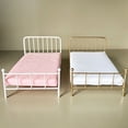 thumbnail image 6 of Jiibva 1:12 Dollhouse Furniture Bed, Metal Dollhouse Bed Iron Frame Single Bed Mini Bed Model Bedroom Scene Dollhouse Accessories, 6 of 7