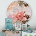 thumbnail image 2 of Designart 'Flowers Vintage In Pastel Colours' Traditional Circle Metal Wall Art 11x11 - Disc of 11, 2 of 5