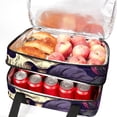 thumbnail image 5 of Skull Double Layered Insulated Lunch Bag with Two Compartments - Large Capacity Hand-Carried Refrigerated Meal Bag - 7.1x11.4x16.1 Inches, 5 of 6
