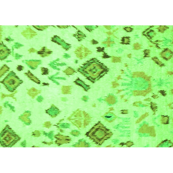 Ahgly Company Indoor Rectangle Abstract Green Modern Area Rugs, 5' x 8'