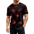 thumbnail image 4 of Mens Halloween Shirts Pumpkin Spider Print Short Sleeve Fall Costumes Ghost Graphic Crew Neck Vintage Spooky Tops 2XL, 4 of 6
