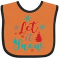 thumbnail image 3 of Inktastic Let It Snow, Snowflakes, Trees, Christmas, Xmas Boys or Girls Baby Bib, 3 of 4
