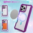 thumbnail image 2 of Dteck for iPhone 14 Pro Max Case, Compatible with MagSafe, Sparkly Glitter Bling Back Rubber Bumper Shockproof Protective Phone Cover,Purple, 2 of 5