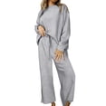 thumbnail image 1 of UKAP Ladies Tracksuit Set Solid Color Sweatsuits Pocket Jogger Sets Casual Fitness Two Piece Outfit Grey S, 1 of 4