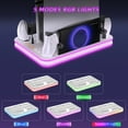 thumbnail image 4 of Cooling Stand and Charging Station with Dual Controller Dock Three-Speed Fan Magnetic Charger Compatible with PS5/PS5 Slim/PS5 Pro Consoles-White, 4 of 9