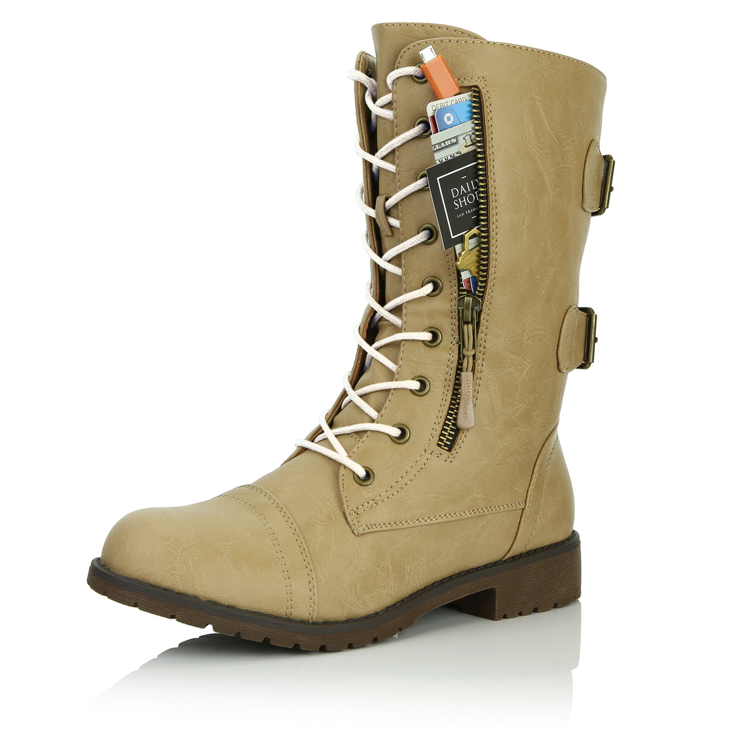 beige combat boots womens