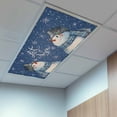 thumbnail image 2 of 4 Pack Navy Blue Fluorescent Light Covers for Ceiling Lights Christmas Snowman Snowflake Watercolor Magnetic Ceiling Light Covers Overhead Light Filters for Office Classroom Home, 2 of 9