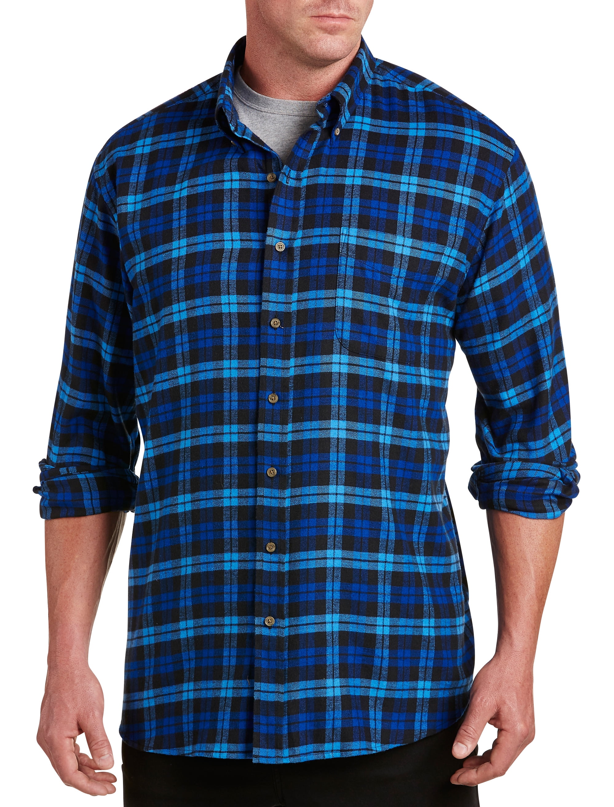 Harbor Bay - Men's Big & Tall Harbor Bay Medium Plaid Flannel Shirt ...