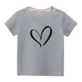 thumbnail image 2 of LSLJS T-Shirt à Manches Courtes à Col Rond pour Filles Tee T-Shirt en Coton pour Enfants Mignon T-Shirt Imprimé de la Saint-Valentin Haut à Manches Courtes Cadeaux pour Enfants, 2 of 4