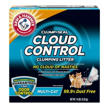 Arm & Hammer Cloud Control Multi-Cat Clumping Cat Litter with Hypoenic Light Scent, 14lb
