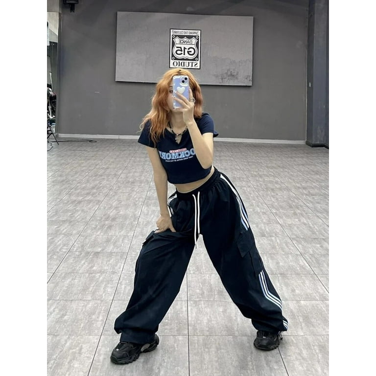 HOUZHOU Y2K Kpop Striped Cargo Pants Women Hippie Harajuku HOUZHOU Y2K Kpop Striped Cargo Pants Women Hippie Harajuku