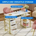 thumbnail image 2 of Dextrus 47.2" W Modern Nail Table with Storage, Manicure Table with Drawer & Shelves, Marbling Texture Nail Table Station for Salon, 2 of 9