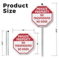 thumbnail image 2 of Private Property No Trespassing No Dogs (2 Pack) 10 inch X 10 inch Octagon Aluminum Metal Signs with Aluminum Mounting Stakes Weather Resistant UV Protected for Workplace Private, 2 of 8