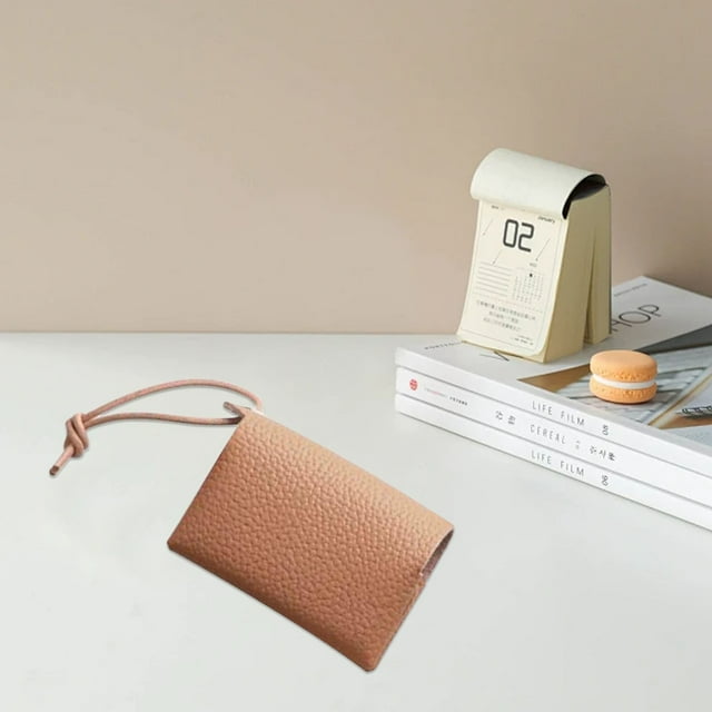 Étui Porte-Mouchoirs Cozival en Cuir, Pochette de Mouchoirs de Voyage Compacte et Réutilisable pour Sacs à Main, Portefeuilles et Voitures, Rangement Portable pour Mouchoirs Faciaux avec Fermeture Éclair, Pochette de Voyage en Cuir, Brun