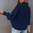 thumbnail image 4 of Ketyyh-chn99 Womens Button Down Shirts Button Down Loose Shirts Long Sleeve Chiffon Tops 2024 Navy,M, 4 of 5