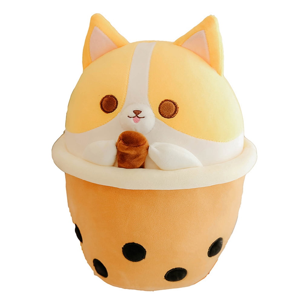 Surakey Animal Milk Tea Cup Plush Toy Lovely Plush Cushion Bubble Tea Cup Plush Pillow Dog Plush ...