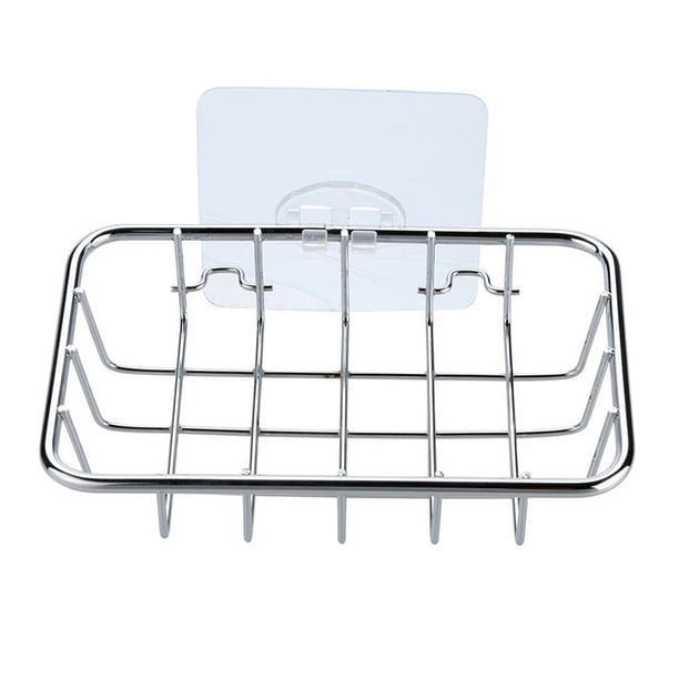 Bewildely Jabonera de acero inoxidable sin perforaciones Caja de jabón montada en la pared en la cocina del baño Juegos de accesorios de baño No.1 Bewildely HA024676-01