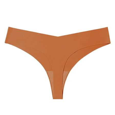 Icvfdpl Women S Underwear Low Waisted Ice Silk Seamless T Shaped Large Anniversary Dating Panties For Women Brown 2Xl