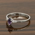 thumbnail image 3 of 6x3mm Marquise Shape Amethyst Gemstone 925 Sterling Silver Solitaire Side Accents Women Gift Ring, 3 of 7