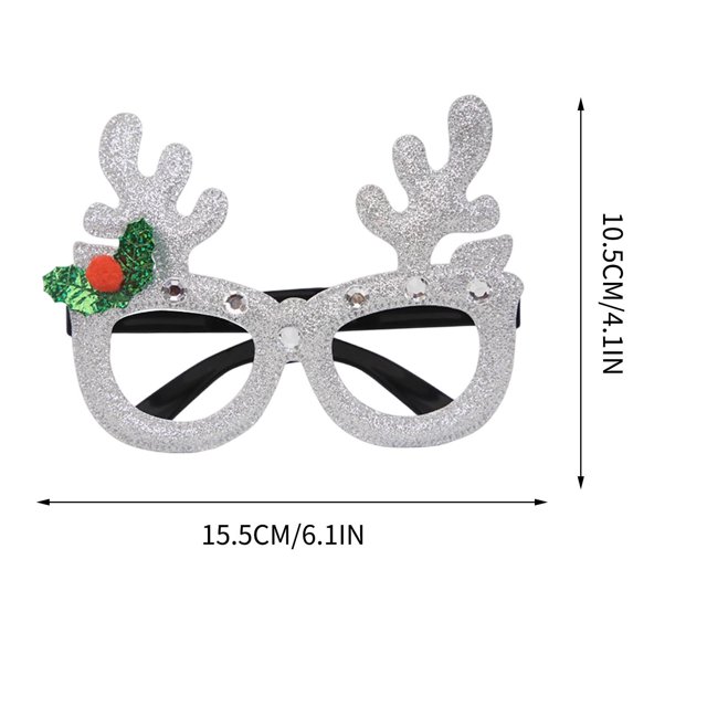 Christmas Party Decorations Sparkling Santa Claus Eyeframe Photo Accessory 1 Pair