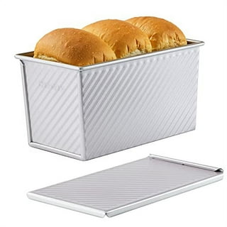 1pc Pullman Loaf Pan With Lid, Beasea Non-Stick Bakeware For Baking Bread,  Carbon Steel Corrugated Bread Toast Box Mold With Cover, Baking Tools, Brea
