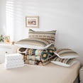 thumbnail image 6 of Manfei Vintage Boho 7pcs Bedding Comforter Set,Bohemian Geometric Queen Bedding Sets,Brown Beige Queen Sheet Sets For Adult,Breathable Home Decor Reversible, 6 of 8