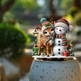 thumbnail image 4 of Merry Christmas Acrylic Garden Sign - Cute Snowman & Reindeer Printed Yard Stake, Outdoor Flower Pot Decor, Artistic Lawn Ornament for Christmas Holiday & Winter Garden Display, Multicolor, 10*11.8in, 4 of 5