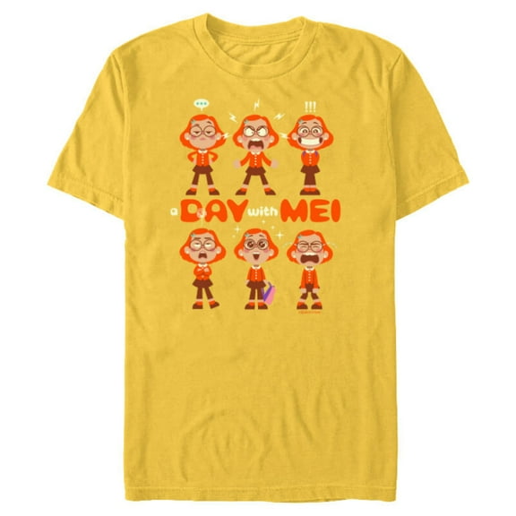 Disney and Pixar’s Turning Red Day with Mei - Short Sleeve Blended T-Shirt for Adults - Customized-Yellow